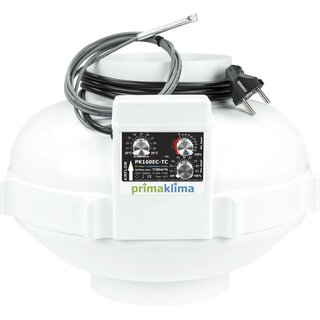 Prima Klima EC Ventilator 1180m³/h Temp./ Speed Controlled, 160mm
